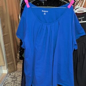 Roaman's Vibrant Blue Short Sleeve Top